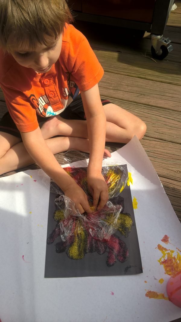 Plastic Wrap art project