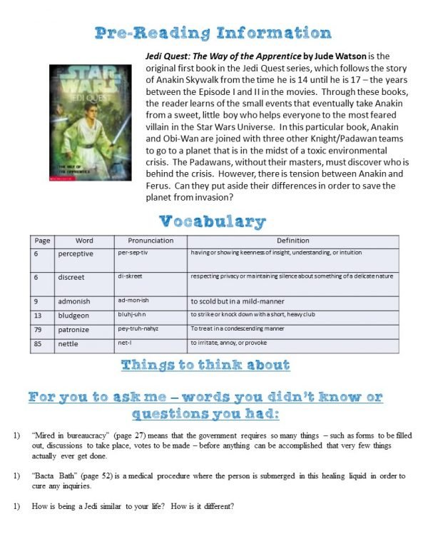 way of the apprentice comprehension